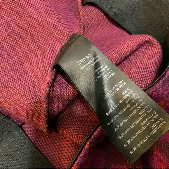 Anthropologie Knit Flare Pants Plum Leopard Print XXS - Picture 11 of 11